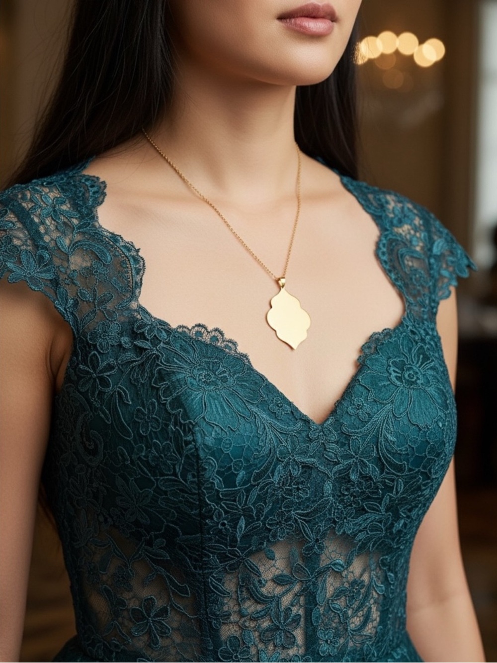Plunder Gold Tone Moroccan-Inspired Statement Pendant Necklace